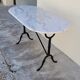 Cast iron bistro table and old oval marble top