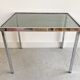 Vintage chrome side table with s smoked glass top