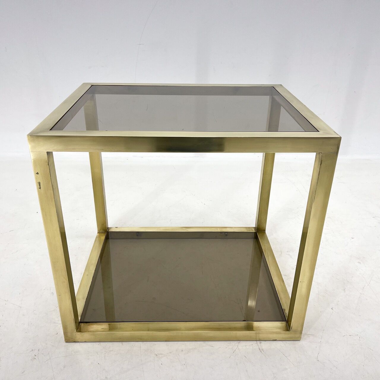 Italian Mid-Century Brass and Smoked Glass Table, 1970's