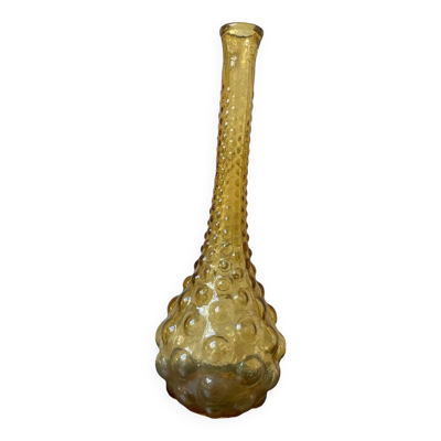 Bouteille/vase En Verre Empoli Couleur Ambre,,annees 70