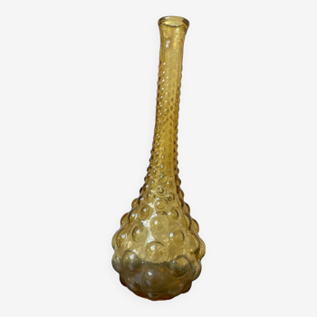 Empoli Amber Glass Bottle/Vase, 1970s