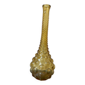 Bouteille/vase En Verre Empoli Couleur Ambre,,annees 70