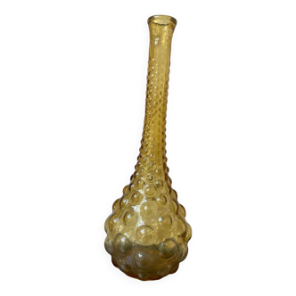 Empoli Amber Glass Bottle/Vase, 1970s