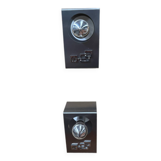 1970s vintage brushed aluminum wall lights
