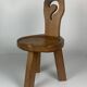 Sculptural Brutalist Chunky Tripod Stool in Oak, 1960s