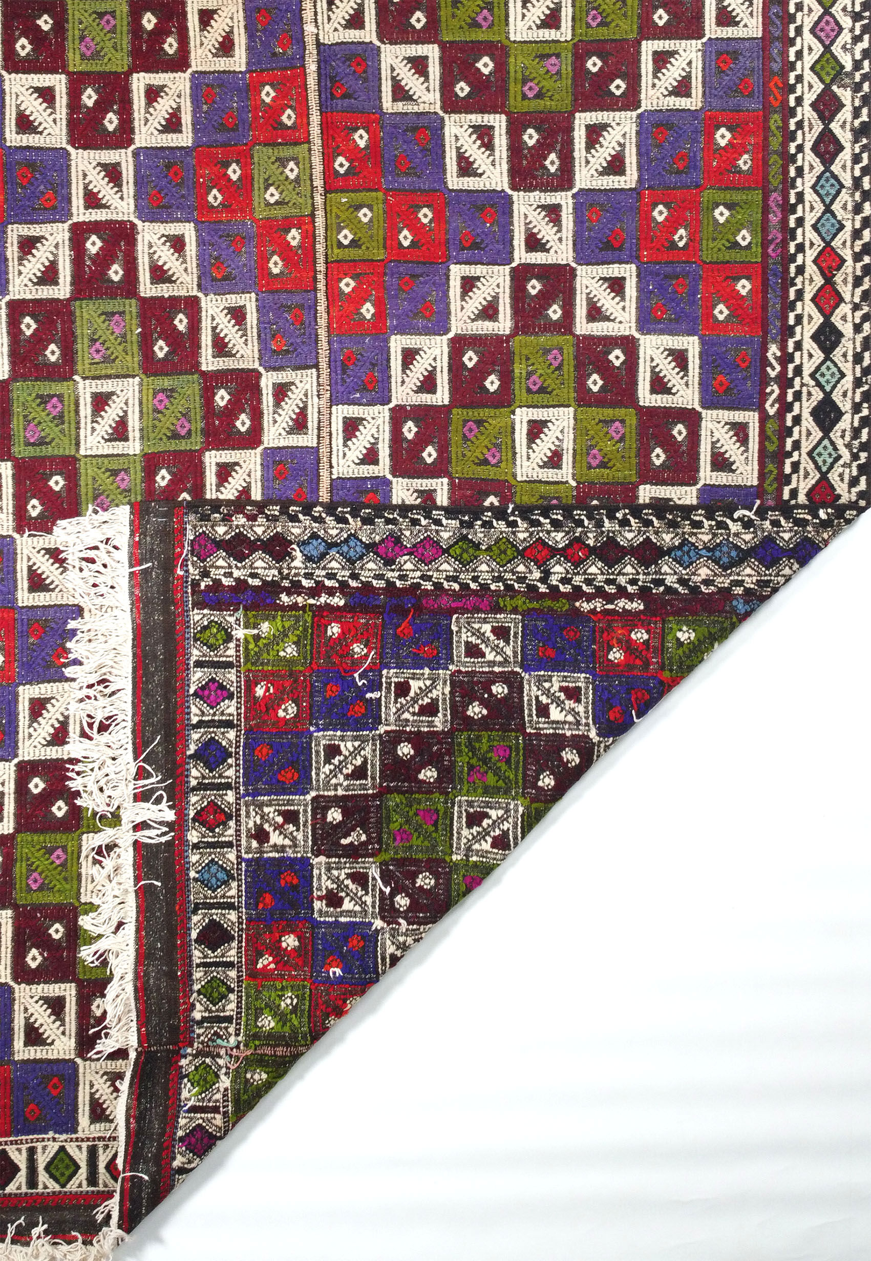 Anatolian handmade kilim rug 138 x 268 cm