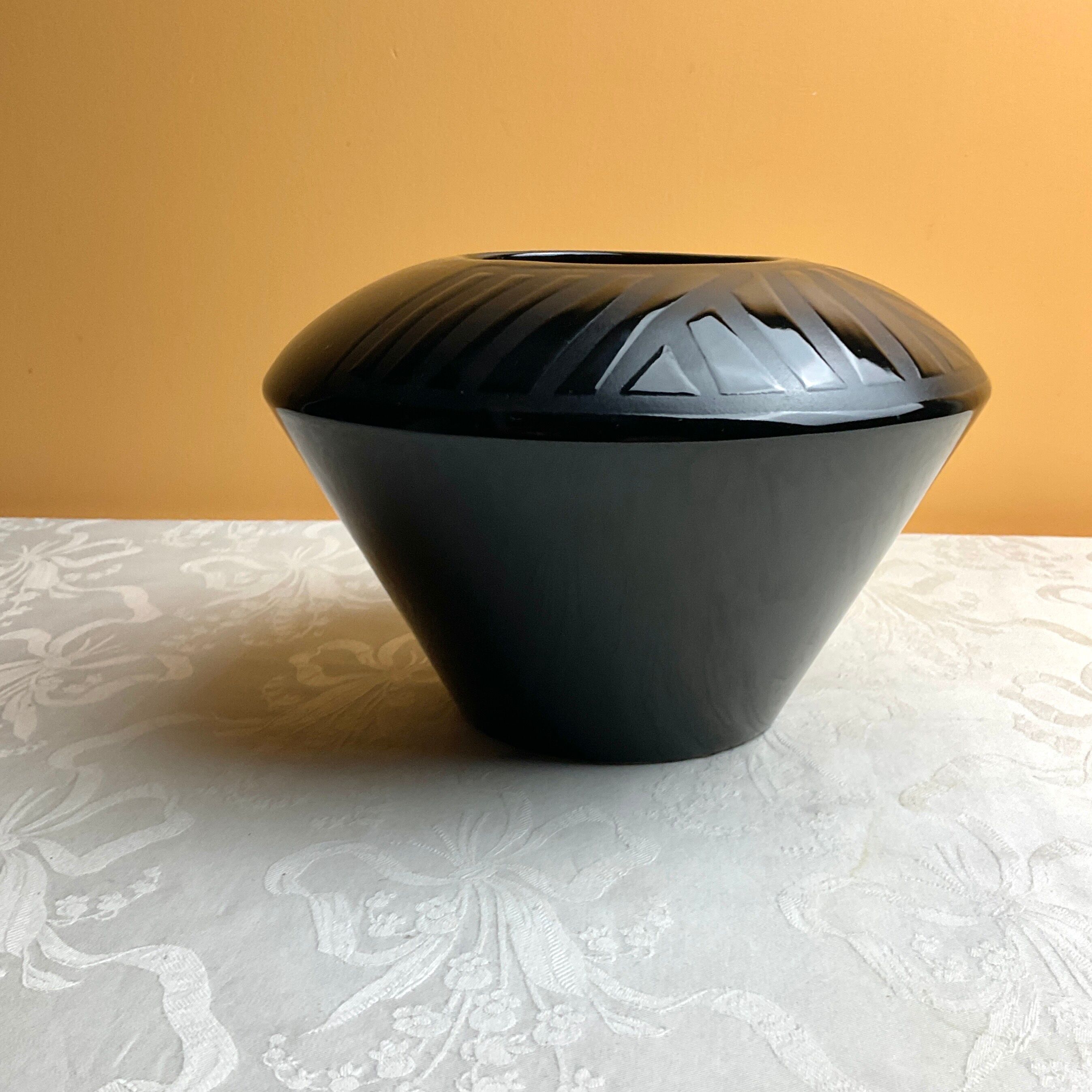 Black ethno-style vase