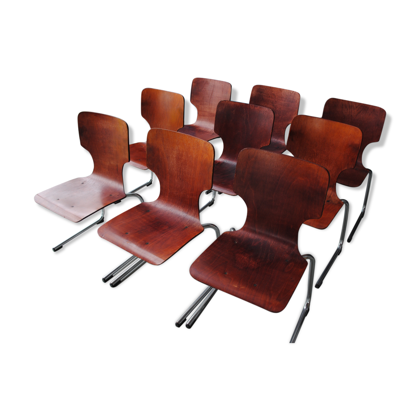Lot de 9 chaises style Pagolz