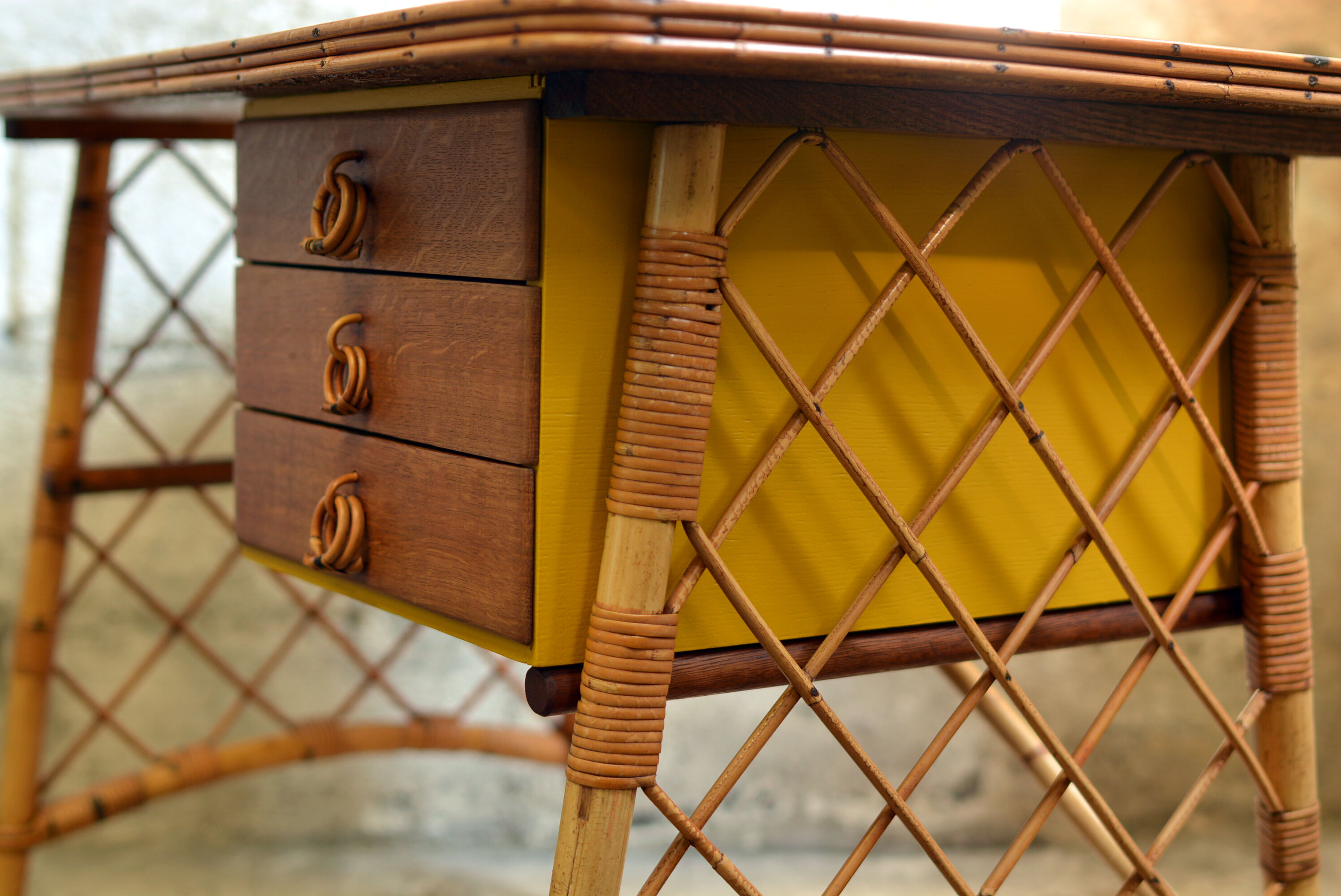 Vintage rattan office