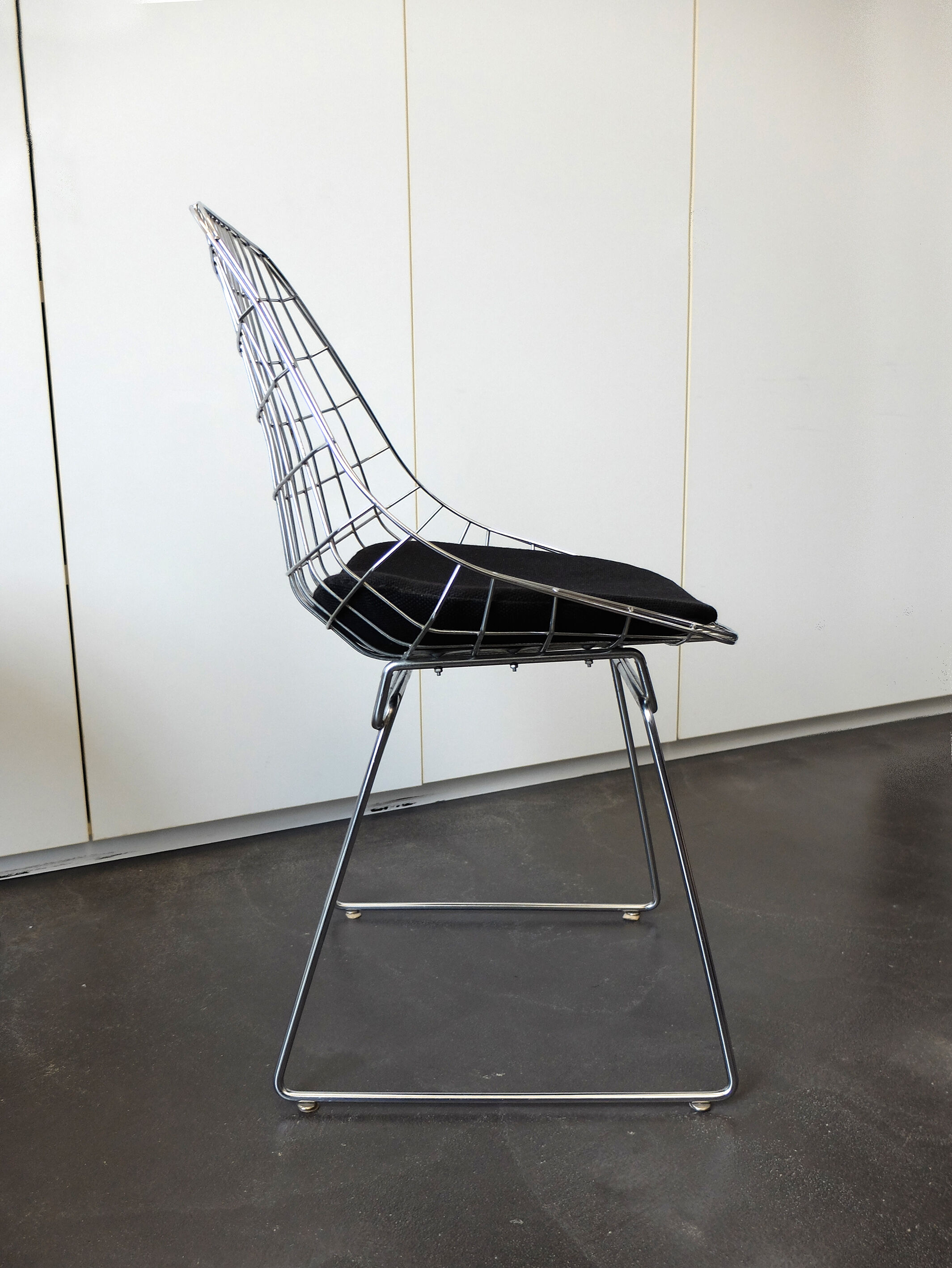 Four vintage SM05 chairs chromed by Cees Braakman for Pastoe, 1960-70