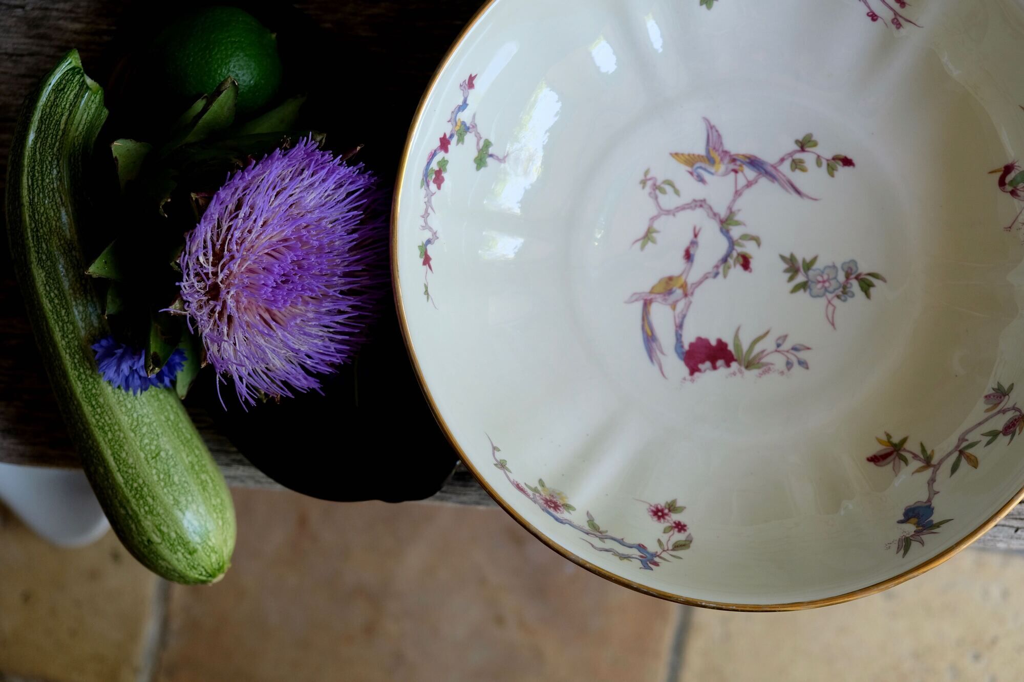 Flat porcelain bowl B & C Limoges L. Bernardaud & Cie France