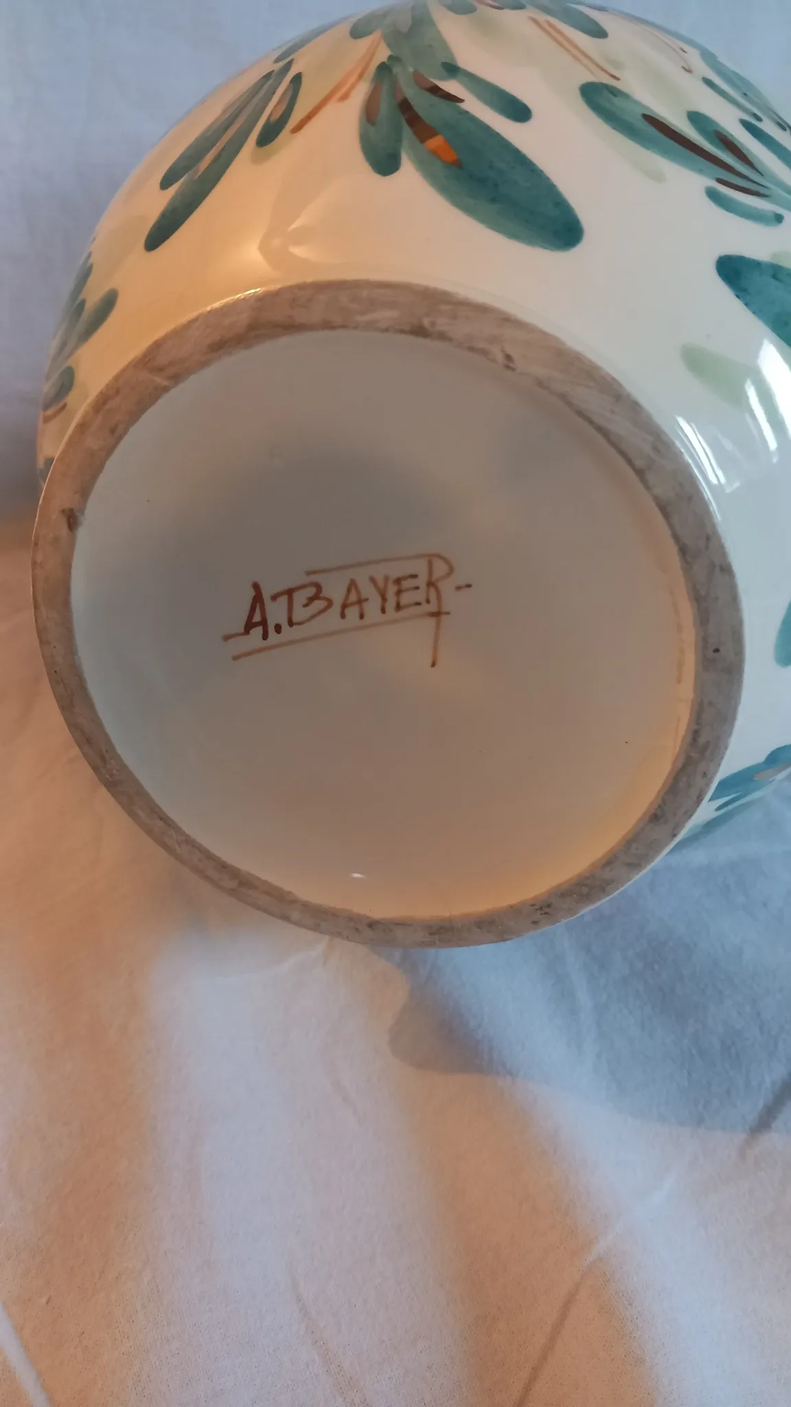 Vintage cracked earthenware pitcher by André Bayer – Years