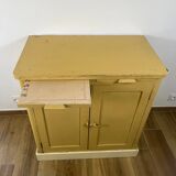 Antique butter yellow kitchen sideboard, late 19th - early 20th century.