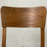 Wooden and leather chairs