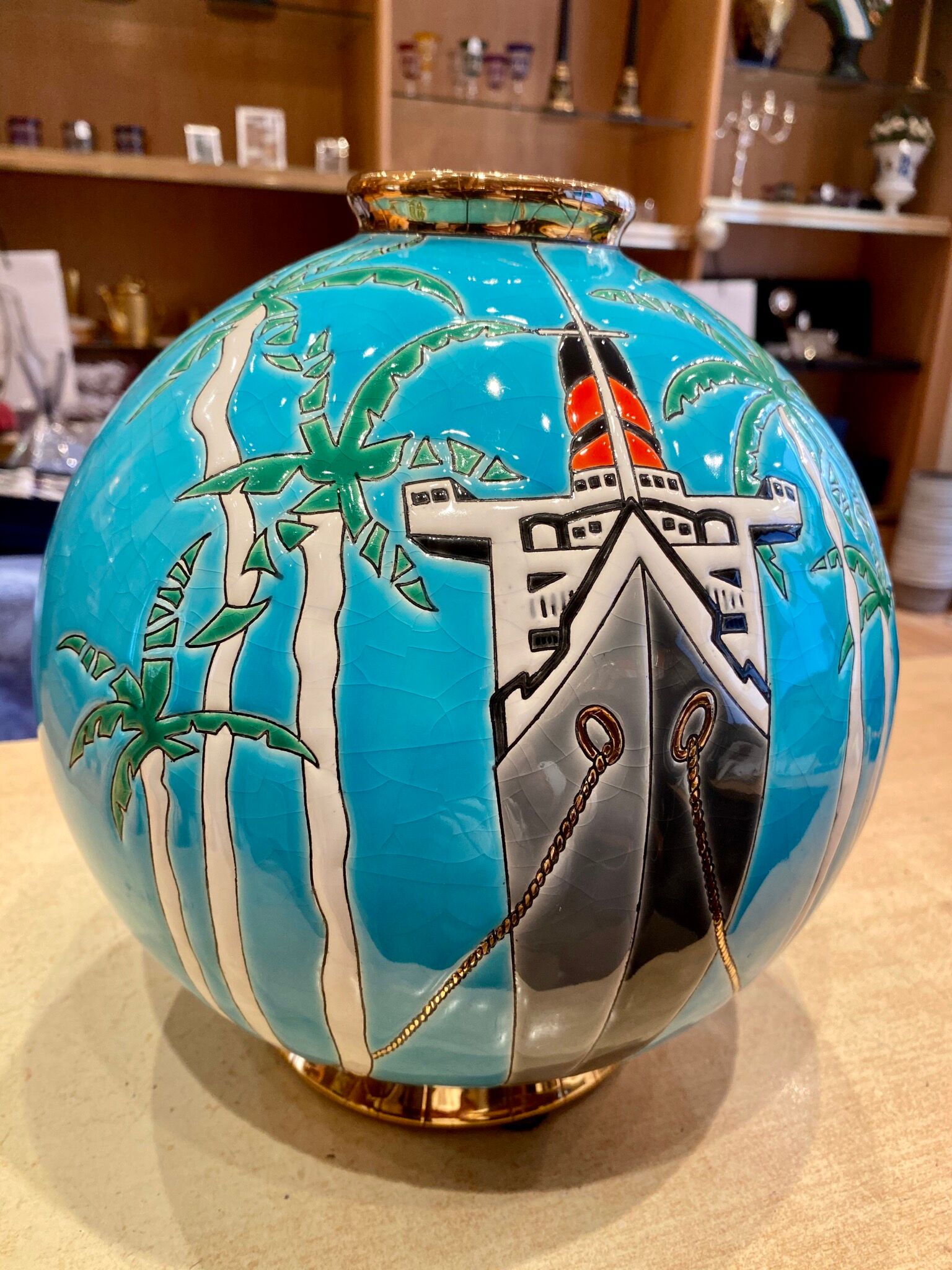 Vase boule Émaux de Longwy