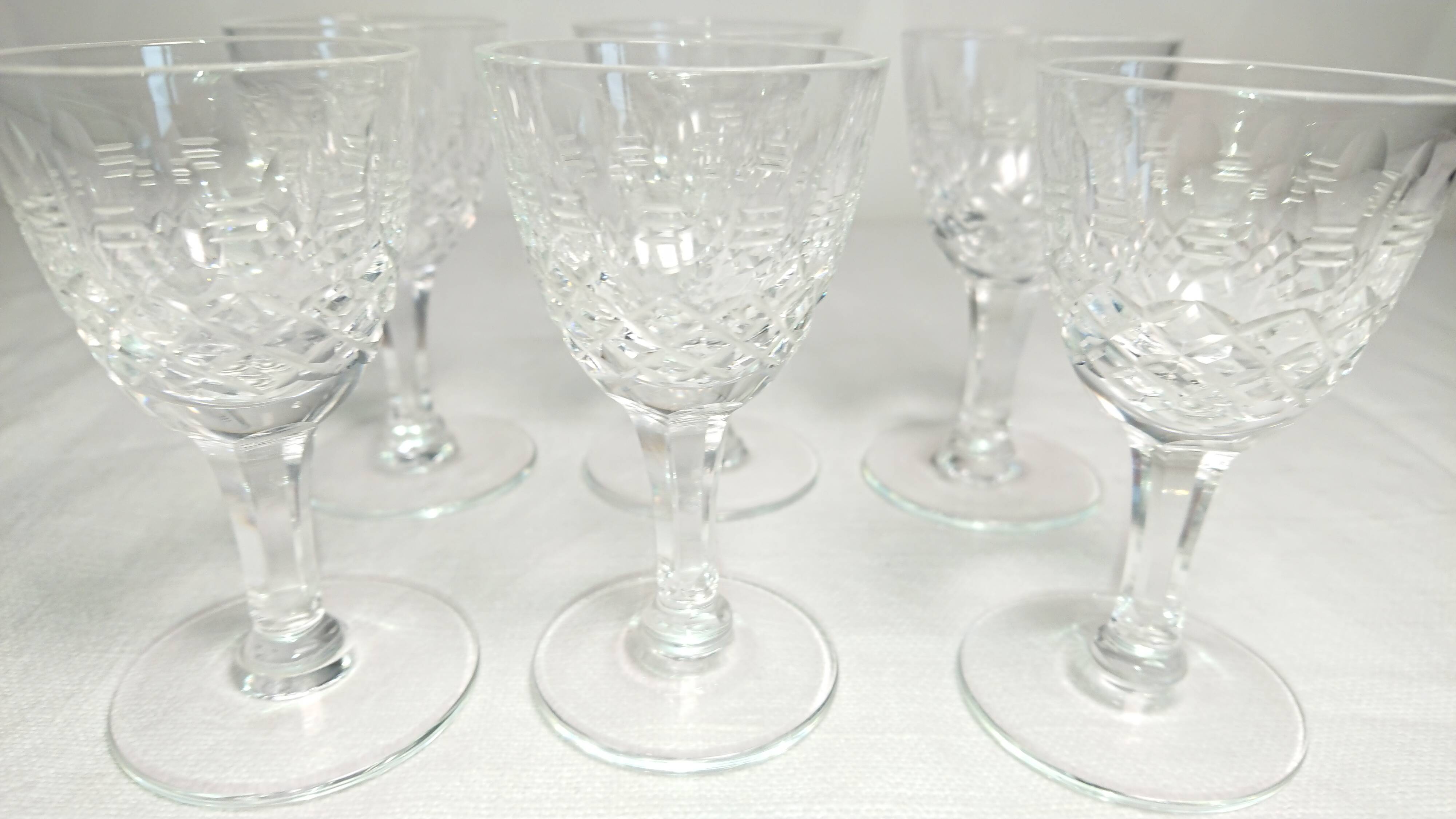 Six glasses - cut - crystalware from Lorraine