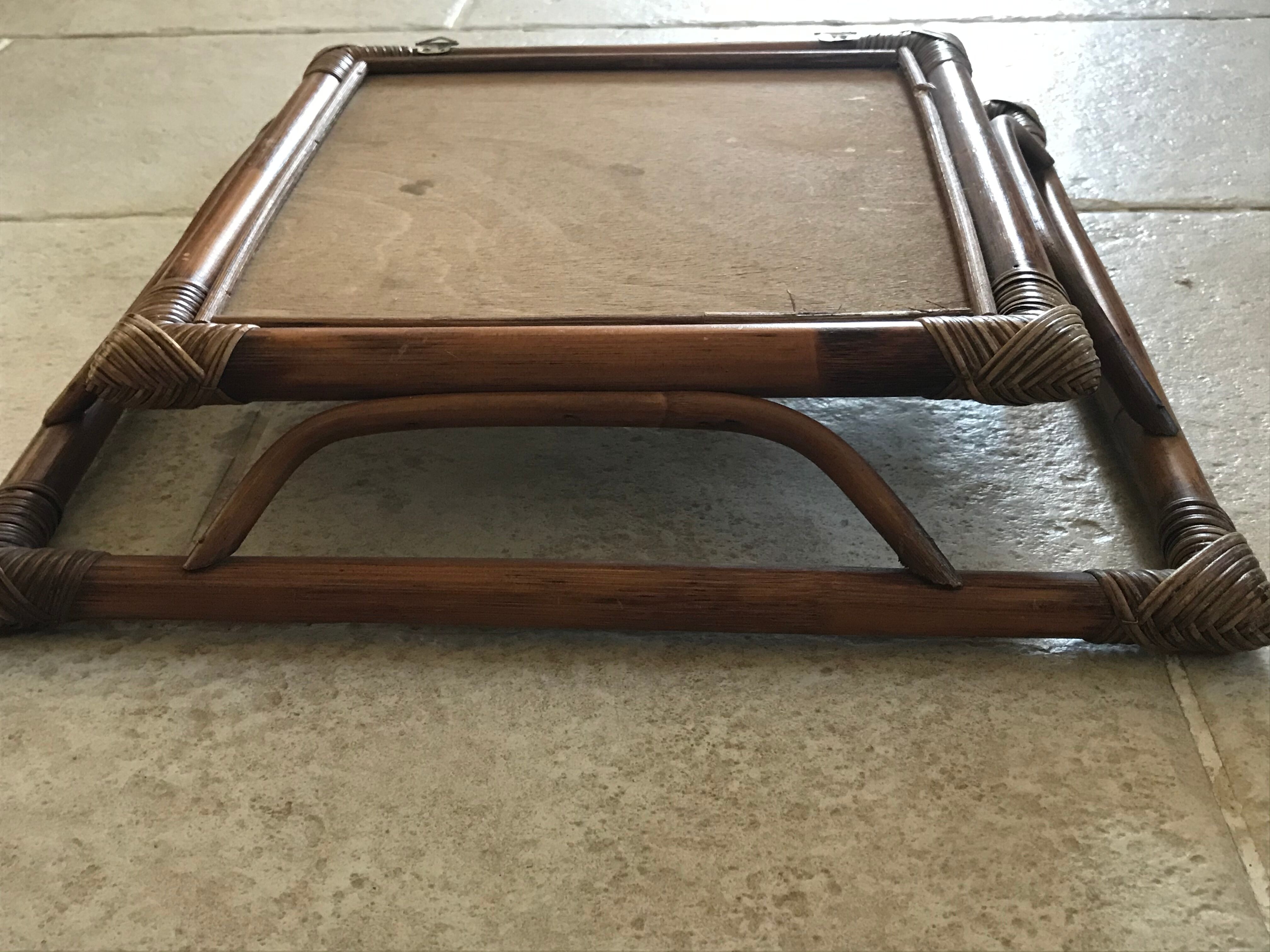 Vintage rattan mirror  41x41cm