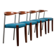 Ensemble de 4 chaises de salle à manger en cuir postmodernes, Italie, années 1990.