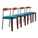 Ensemble de 4 chaises de salle à manger en cuir postmodernes, Italie, années 1990.