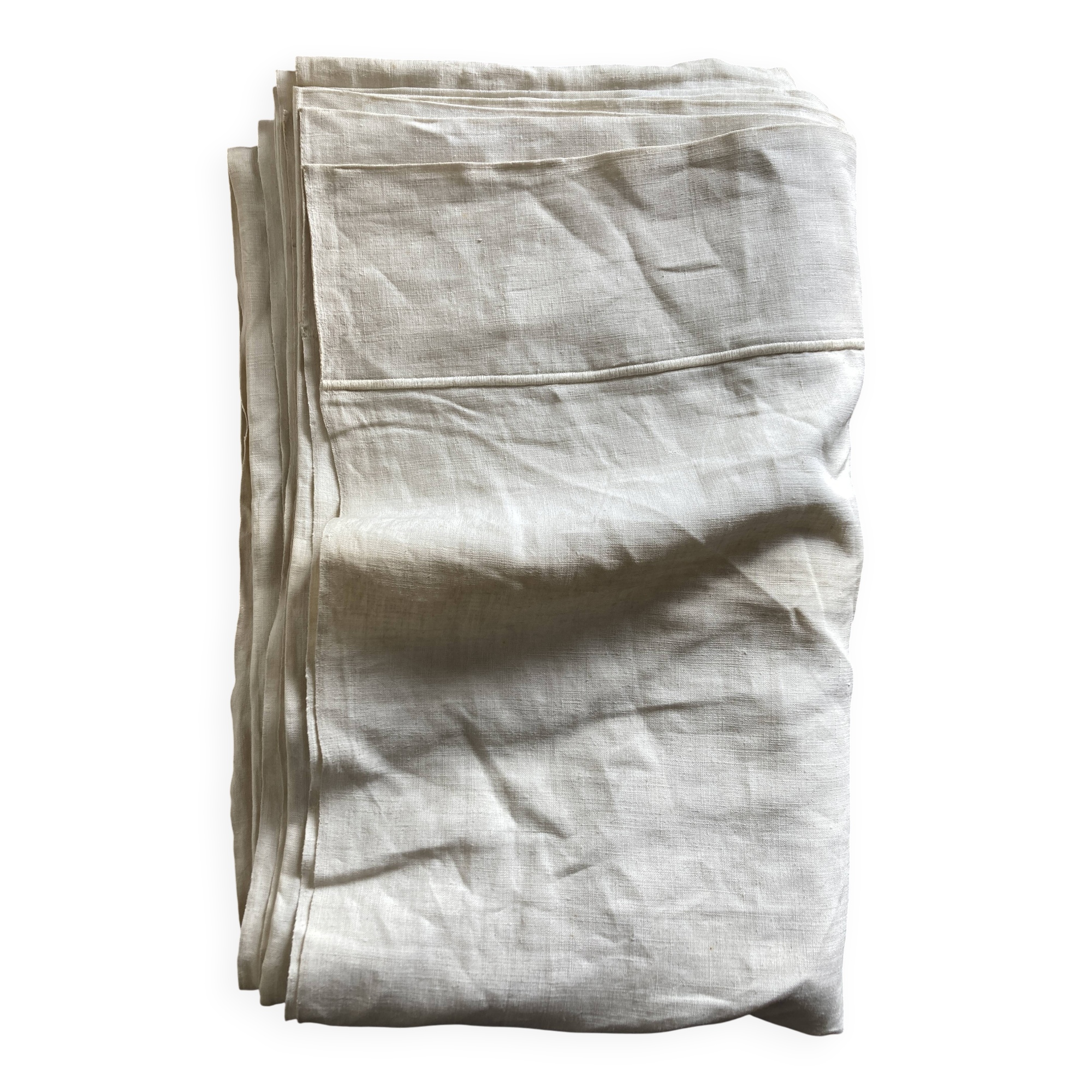 Drap de réserve 1960 en toile de lin brut 210x330