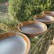 Organic earthenware deep plates from Gré du Marais, France.