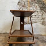 1960s Midcentury Modern Wooden Folding Serving Cart