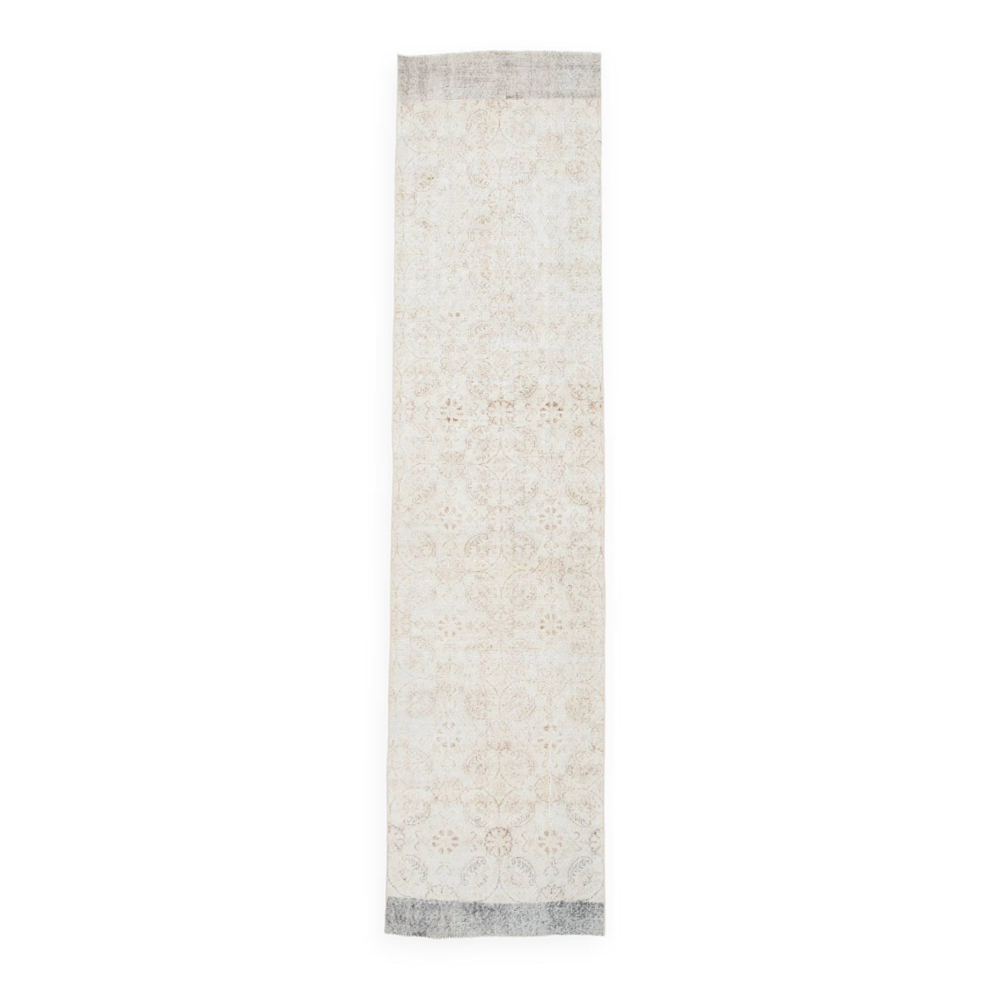 3x11 Rugs For Hallway Beige & Blue Vintage Runner Rug, 82x338Cm