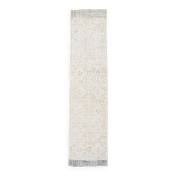 Tapis 3x11 pour couloir, tapis de couloir Vintage beige et bleu, 82x338Cm