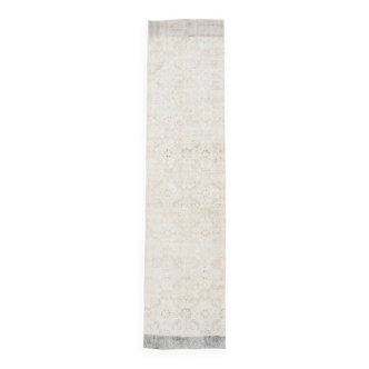 Tapis 3x11 pour couloir, tapis de couloir Vintage beige et bleu, 82x338Cm