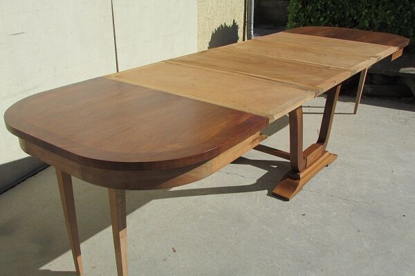 Art Deco oval table, 4 extensions, up to 18 people