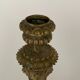Pair of bronze candle holders with neogothic nineteenth chiseling