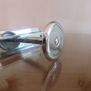 Wall coat rack with 2 hooks in chrome-plated brass from the 40s and 50s