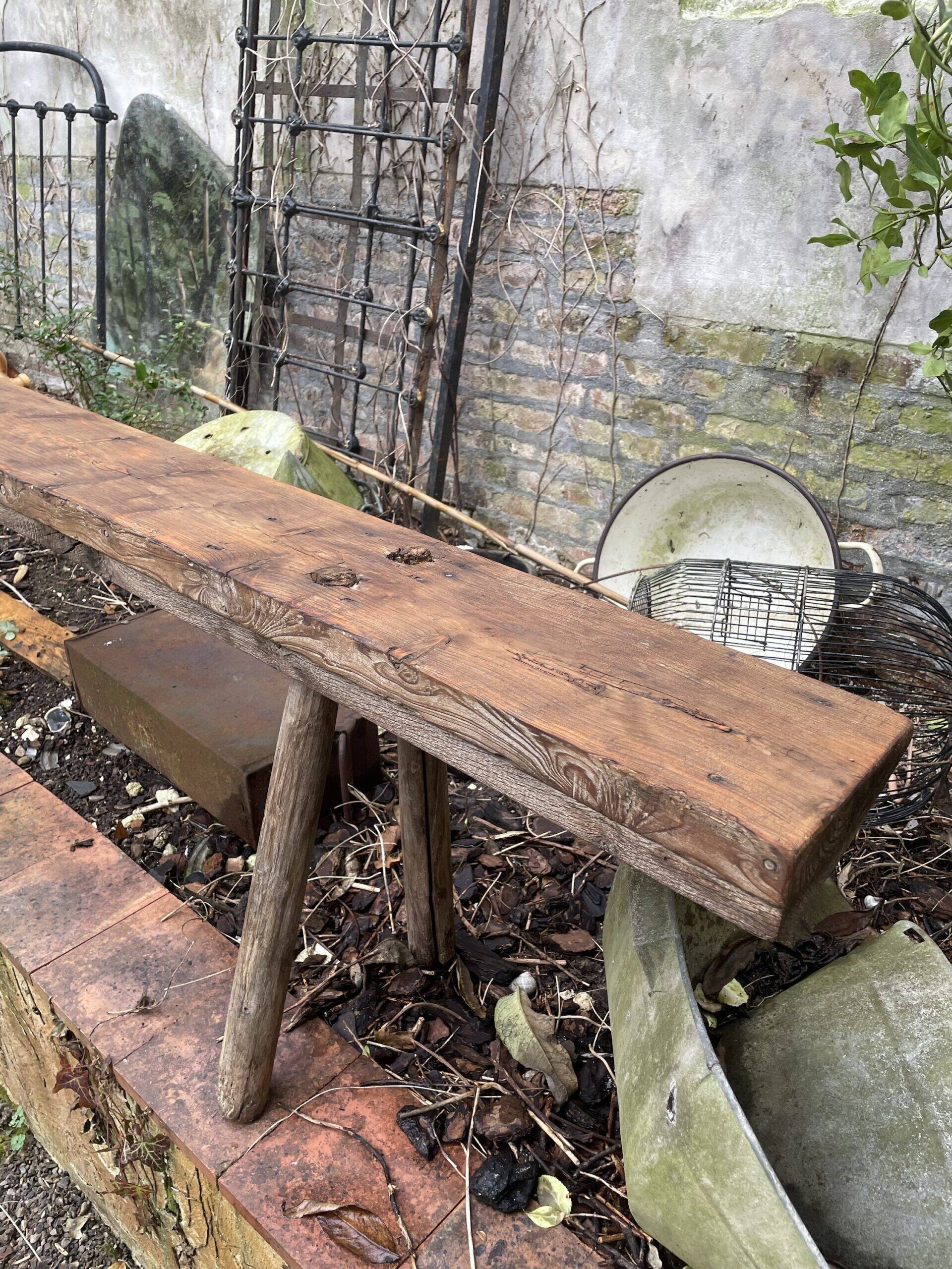 Solid oak bench
