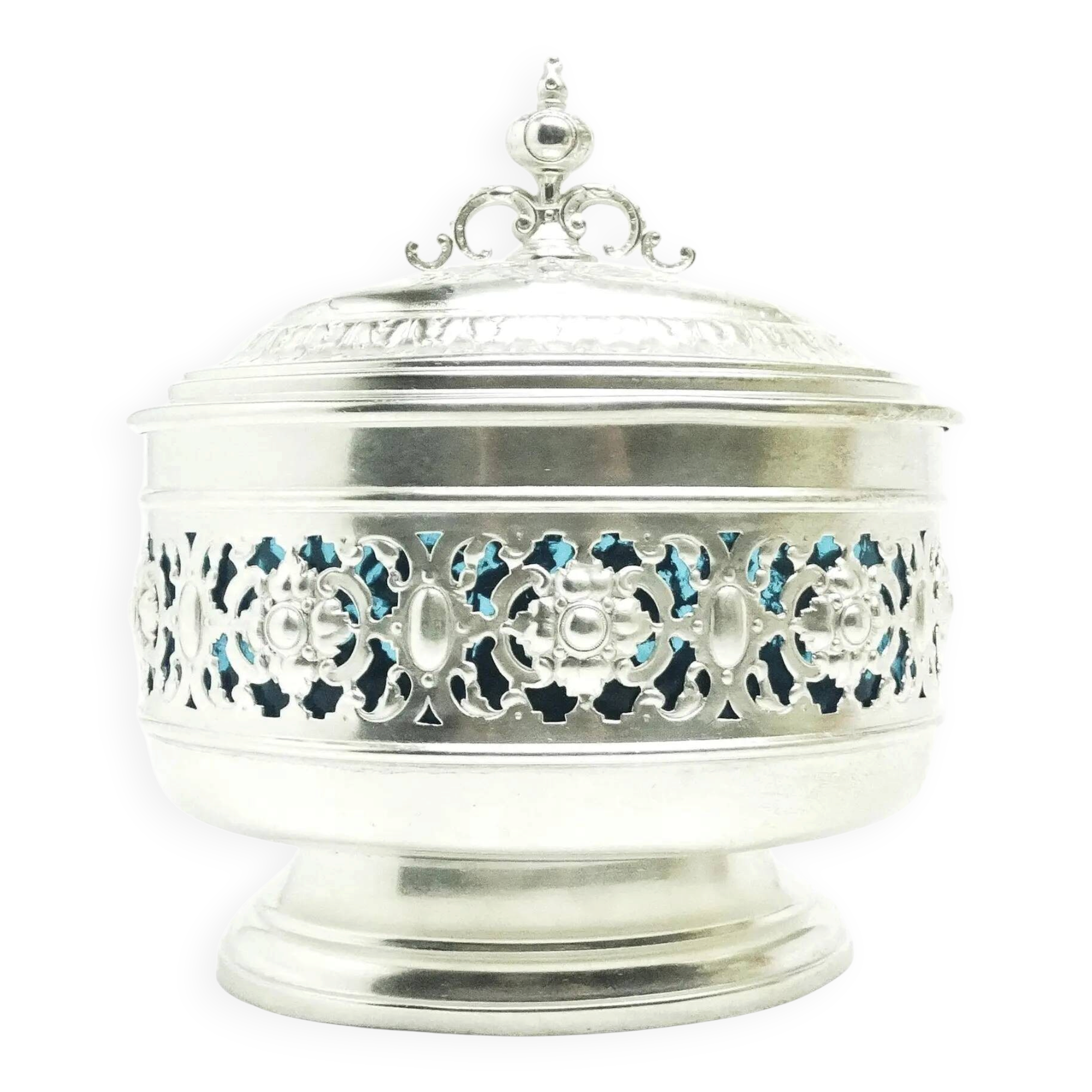 Sugar bowl, Eclecticism, silver-plated brass, WMF, Germany, 19th century