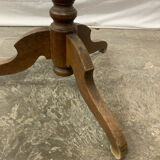 Ancien guéridon, brutaliste en bois tourné