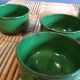 Set of 7 glazed terracotta cups