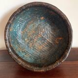 Round Chinese box lacquered red