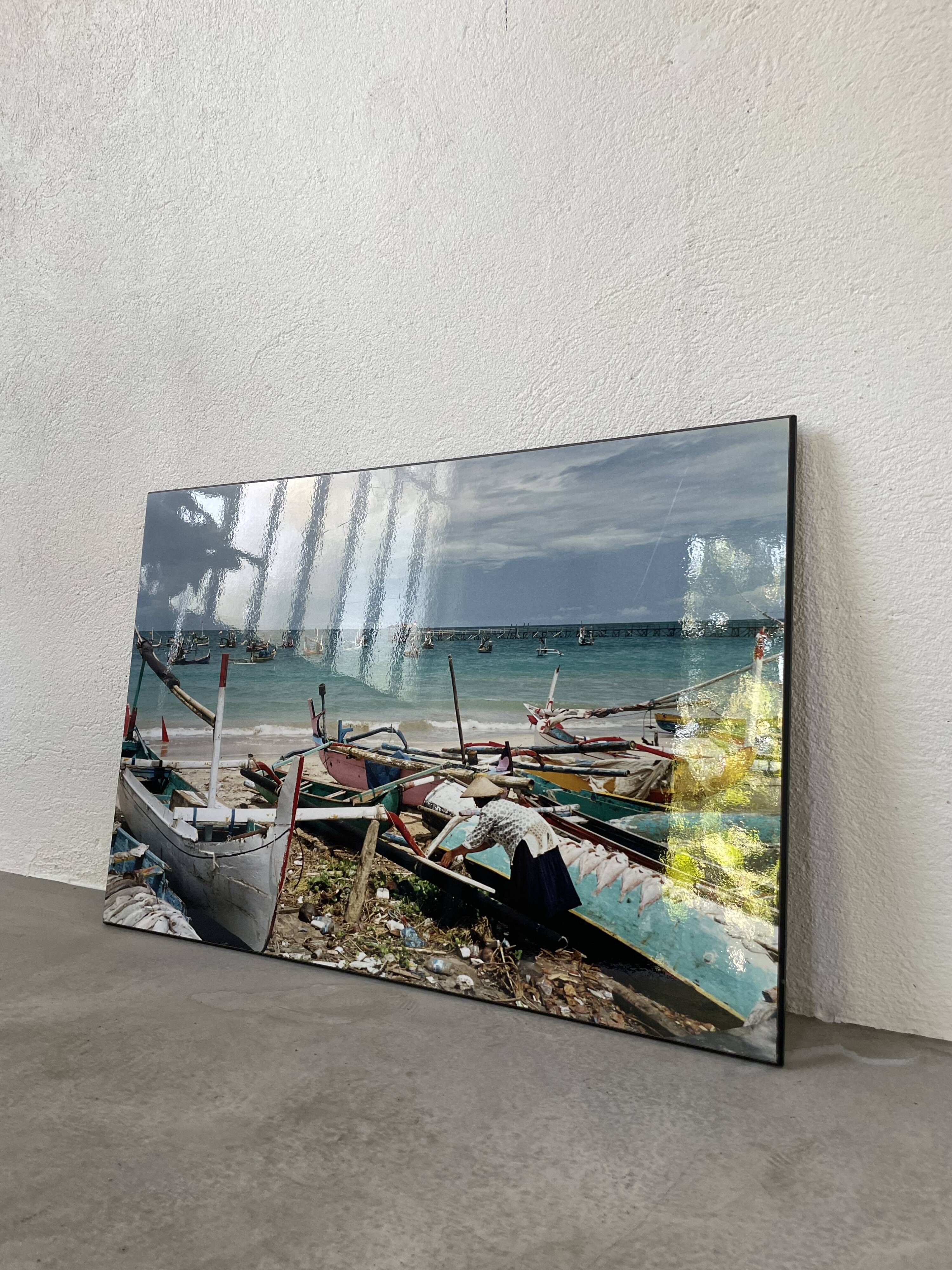 Photographie ancienne pêcheurs 50x76cm