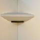 Vintage Murano opal glass corner wall lamp, by Vetri Italy 1970