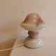 Table lamp in white opaline glass with coloured decorations