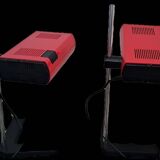 Vintage 70s red desk lamps “manade” by René Talopp