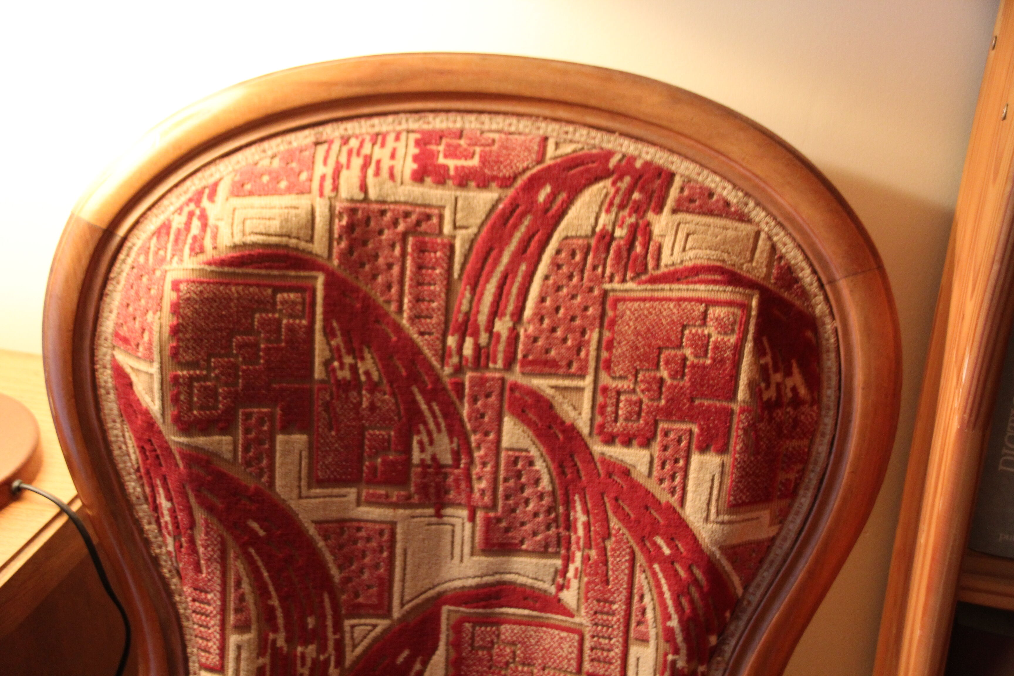 Armchair shepherdess red beige vintage antique