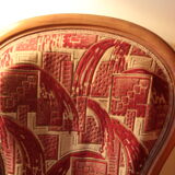 Armchair shepherdess red beige vintage antique