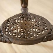 Vintage Oval Coffee Table on Cast Iron Base, 1950s