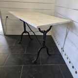 Ancienne table de bistrot dessus marbre