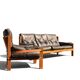 Ensemble Salon Pierre Chapo - Canapé S32 & Fauteuil S15 - Orme & Cuir Brun