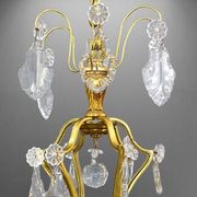 Lustrous Gold Bronze & Bohemian Crystal with Six Lights Louis XV * Lucien GAU