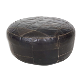 Ottoman en cuir rond