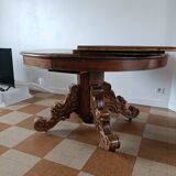 Oval dining room table early xxth walnut