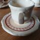 10 tasses et soucoupes "Le grenier de Louise "
